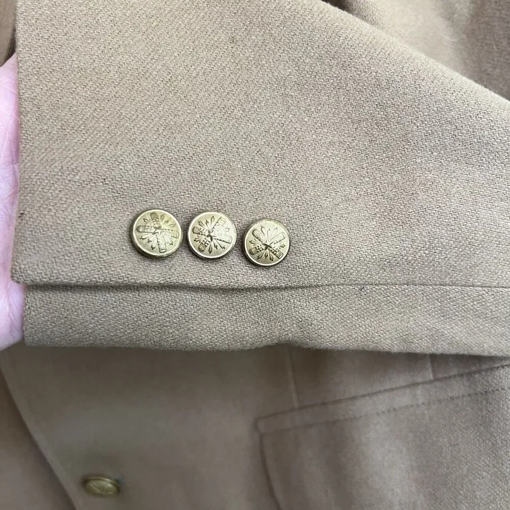 Vtg John Alexander Suit Jacket Brown Wool Sport Blazer Union‎ Buttons USA Made